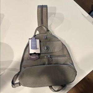 Baggallini sterling shimmer Naples Convertible Backpack with Multiple Pockets